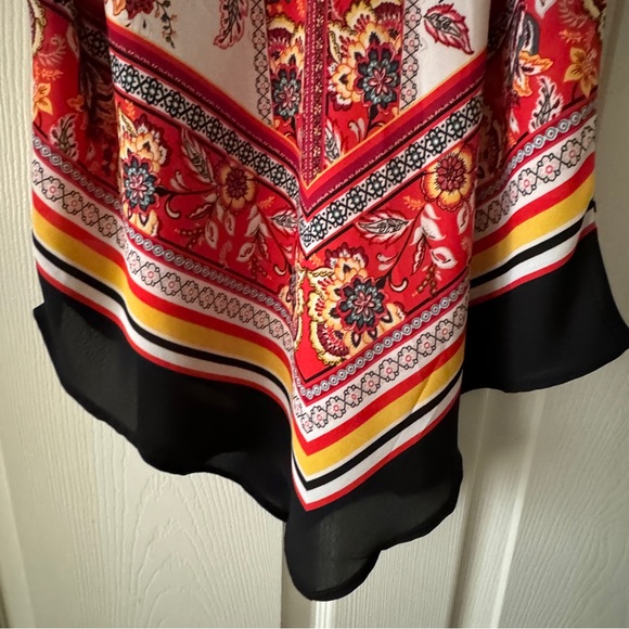 Fortune + Ivy Small Tank Blouse Bandana Dressy, Red, Yellow, Black, White Boho - Picture 7 of 9